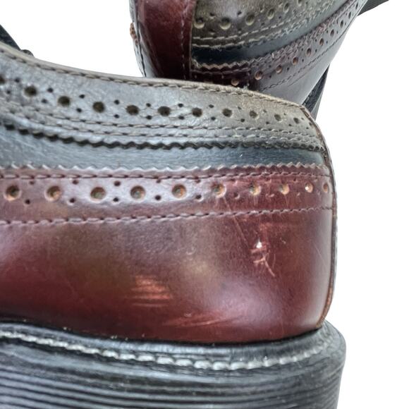Dr. Martens Alfred Brogue Oxfords Black/Burgundy Leather AirWair Sole UK 9 US 10 - Picture 14 of 16